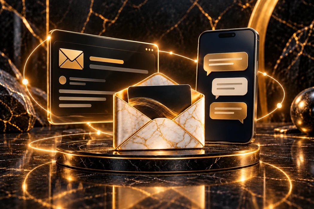 Ilustración de email y sms marketing